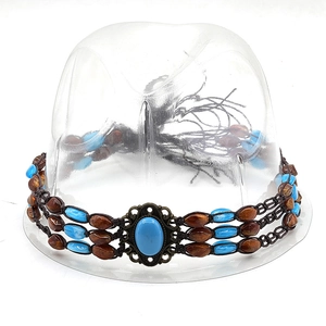 Hat Band Decorative Belt Leather Metal Bead Bohemian Punk Western Style DIY Accessories Fedora Panama Hat Men Women