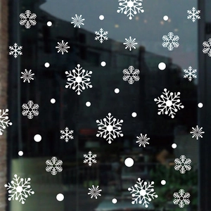 Adesivi per finestre con fiocchi di neve bianchi per decorazioni natalizie in vetro