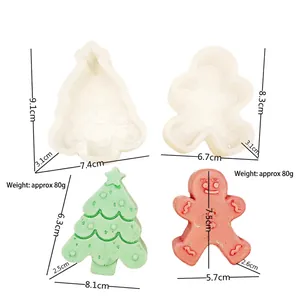 Silicone Christmas tree and gingerbread man mold set for candles and baking