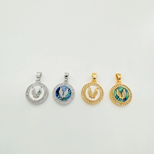 18k gold plated bird shell pendants with zircon inlay in gold and silver finish