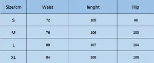 Size chart for women wide leg retro jeans showing waist hip and length in centimeters