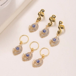 Anelli per Trecce Malocchio in Lega Oro Forma di Serpente Accessori Dreadlock Strass Gioielli per Capelli per Donna
