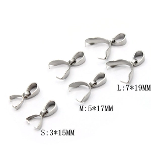 Stainless Steel Pinch Bails Pendant Connectors For Necklace Bracelet DIY Jewelry Making Findings High Polish Vacuum Plated