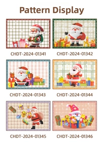 Selection of 6 cartoon Santa Claus holiday mats with 3D festive Christmas patterns
