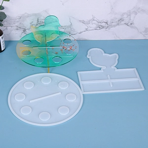 DIY silicone mold set for creating a resin chick display stand with gold foil details