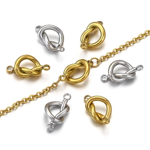Stainless Steel Knot Jewelry Connectors Gold Plated Double Hole Links For DIY Necklace Earring Making Findings