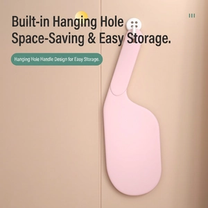 Pink silicone long-handle bedsheet tucker tool with hanging hole for easy mattress lifting