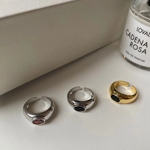 Anelli minimalisti in ottone placcato oro con zirconi colorati in stile vintage ins