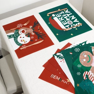 Kerst placemats feestelijke tafelmatten waterdicht hittebestendig eettafel decoratie