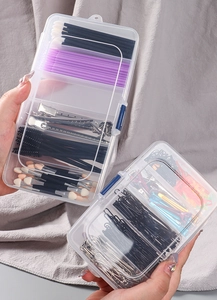 Durchsichtige Aufbewahrungsbox mit Fächern für Haarklammern, Make-up-Tools und Zubehör
