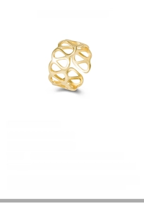 Detailed size specifications for 18k gold S925 silver hollow mesh open ring