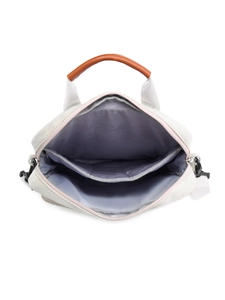 Vertical top view of inner compartments and storage space of the Oxford cloth laptop bag