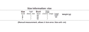 Detailed size chart for floral off-shoulder dress showing bust and length in cm for S to L