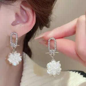 Elegante Blumen Cluster Ohrstecker Mit Kupfer Strass Und 925 Sterling Silber Ohrring Stecker Für Damen Luxus Stil