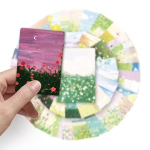 Lot de 50 autocollants fleurs style peinture à l'huile pour DIY et décoration laptop