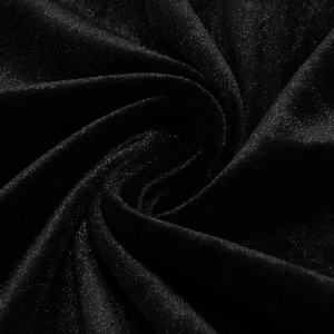 Close-up of premium black velvet fabric showing soft texture and elegant light reflection