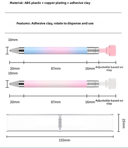 Dual-ended nail art dotting pen set with pink-blue gradient design and storage case