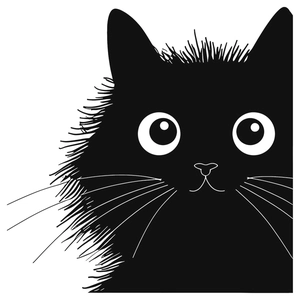 Peeking black cartoon cat window sticker for home glass decoration and wall decal