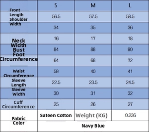 Size guide table for casual knit polo top with detailed measurements in centimeters