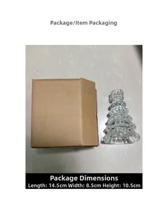 Bougeoir sapin en verre et boîte d'emballage en carton kraft avec dimensions