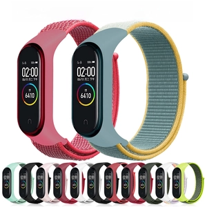 Replacement Nylon Loop Sport Strap Compatible With Smart Band 3 4 5 6 7 Breathable Woven Adjustable Hook And Loop Wristband