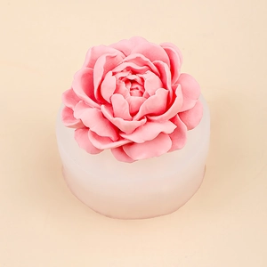 DIY jasmine flower silicone mold for candles and soap with realistic pink floral texture