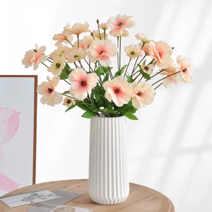 Artificial Butterfly Ranunculus Satin Flowers Lisianthus Realistic Fake Poppy Stems For Wedding Home Decor Photo Props