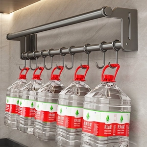 Wall-mounted kitchen rack in dark grey metal showing heavy duty load-bearing capacity