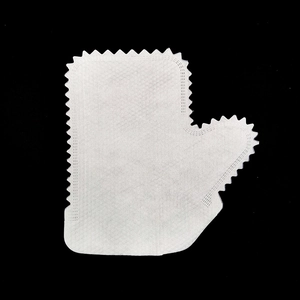 Textured white non-woven disposable cleaning gloves for dry and wet kitchen use
