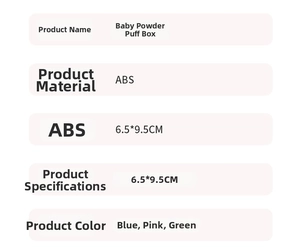 Spécifications détaillées de la boîte à houppette en ABS disponible en trois couleurs