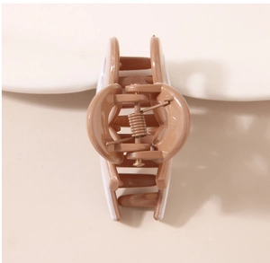 Internal multi-tooth design of milk tea hair claw clip with strong metal spring