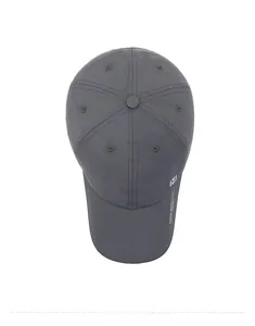 Detailed close-up of dark grey quick-dry mesh cap showing the fashion sport M embroidery