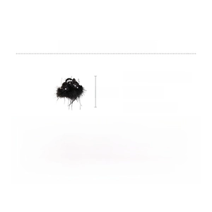 Detailed product size specs for large black faux feather bow hair claw shark clip