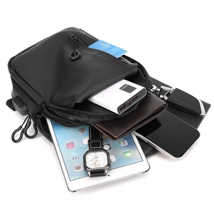 Waterproof crossbody chest bag for men showing large capacity for tablet and accessories