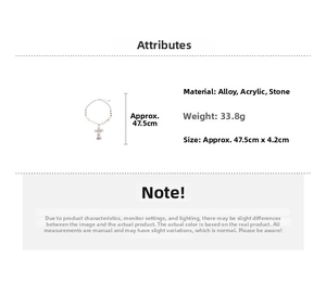 Detailed view of irregular acrylic cross pendant necklace with stone and alloy materials
