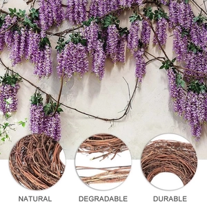 Detail showing natural vine texture and durable woven structure of the circular wreath