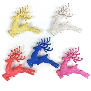 Reindeer Hanging Ornaments Christmas Tree Decorations Plastic Beaded Deer Pendants Holiday Party Home Decor Colorful Festive