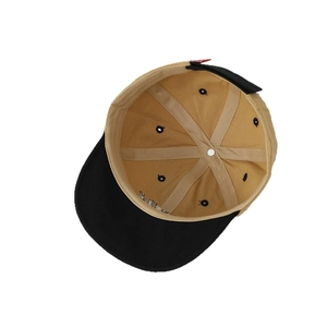 Hip hop kids baseball cap with Florida embroidery and contrast panels shown from inside view