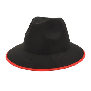 Fedora Hat Woolen Felt Wide Brim Flat Top Two Tone Binding Vintage Jazz Cap For Women Men Winter Elegant Classic