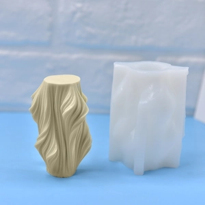 Spiral geometric silicone mold with wave textures for DIY handmade candles and soap making