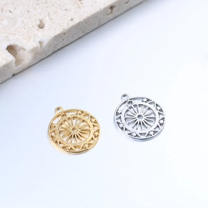 Pendentifs en acier inoxydable doré et argenté avec motif étoile pour bijoux DIY