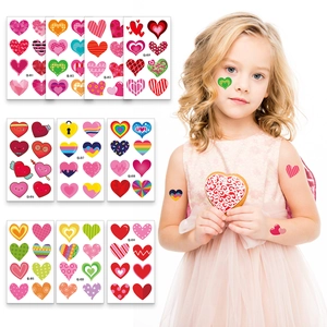 Heart Lips Temporary Tattoo Stickers Colorful Waterproof For Kids Valentine Day Mother Day Party Favor Face Body Art