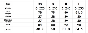 Tableau des tailles détaillé pour robe sans manches de style doux de la taille XS à L