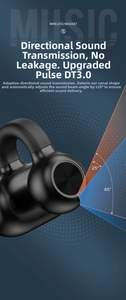 Detail of Pulse DT3.0 directional sound beam technology on black clip-on earphone