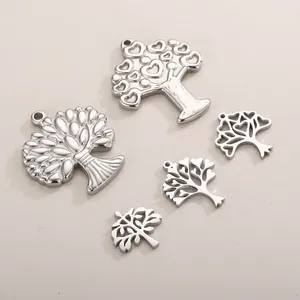 Tree Of Life Heart Charms Stainless Steel Hollow Pendants For DIY Jewelry Making Necklace Accessories
