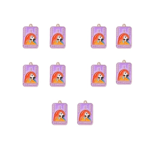 Detailed grid of ten enamel tarot charms featuring The Empress with golden metal frames