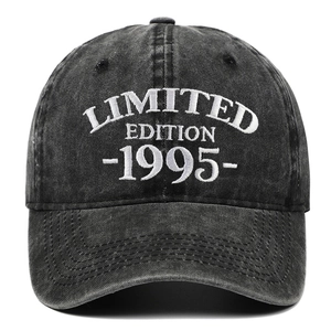 Vintage Washed Cotton Baseball Cap Limited Edition 1995 Embroidery Adjustable Distressed Sun Hat Men Women Casual Outdoor