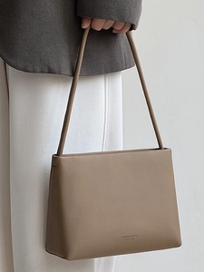 Elegant khaki leather square handbag for women with stylish crossbody strap and top handle