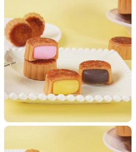 Detailansicht der PVC-Mondkuchenmodelle mit realistischen Reliefmustern und Textur