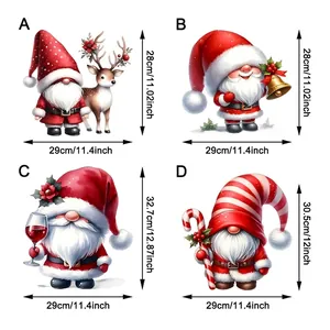 Christmas wall stickers with Santa and snowman motifs featuring specific size dimensions